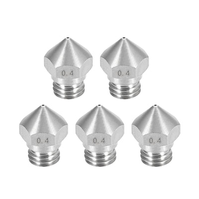 Harfington 0.4mm 3D Printer Nozzle, Fit for MK10, for 1.75mm Filament Stainless Steel 5pcs
