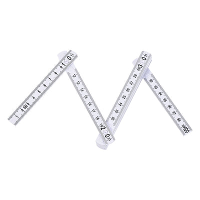 Harfington Folding Ruler 1 Meters 10 Fold Metric Measuring Tool ABS for Woodworking Engineer White