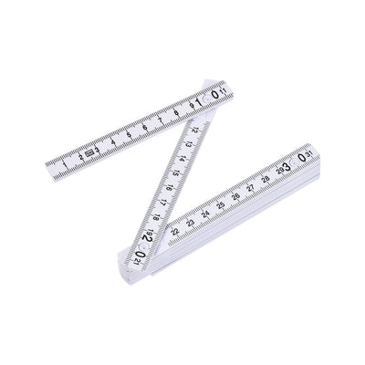 Harfington Folding Ruler 1 Meters 10 Fold Metric Measuring Tool ABS for Woodworking Engineer White