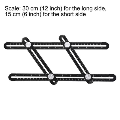 Harfington 4 Sided Folding Multi-Angle Measuring Ruler Tools