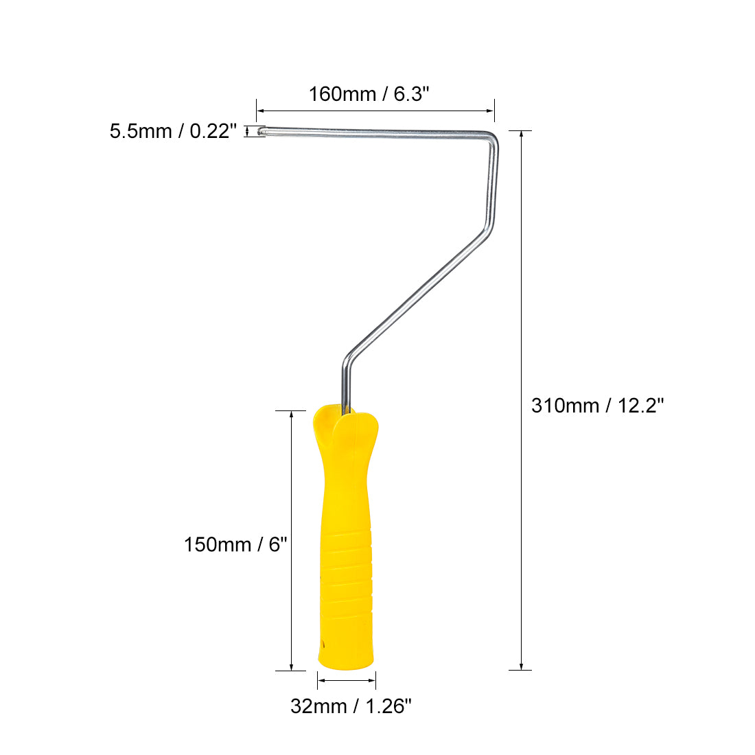 Harfington Paint Roller Frame 6 Inch Plastic Handle for Wall Repair Painting