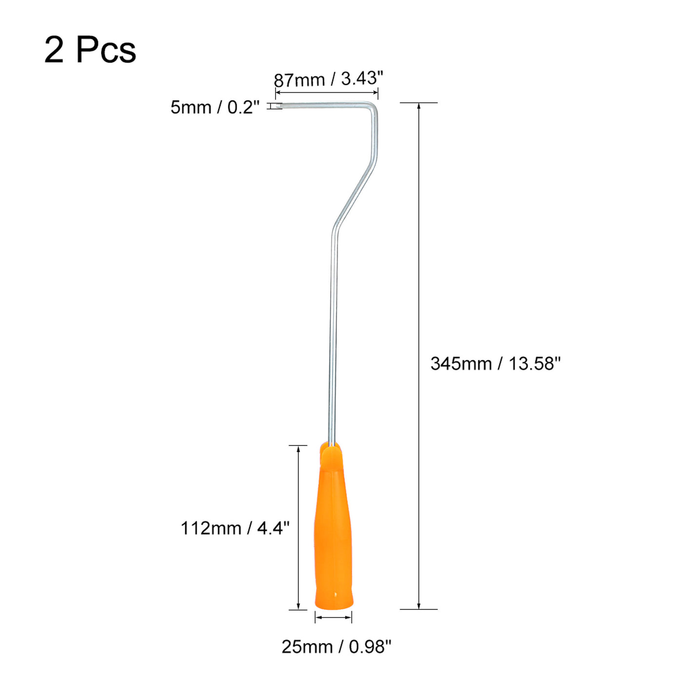 Harfington Paint Roller Frame 4 Inch Plastic Handle 345mm Long for Wall Painting 2pcs