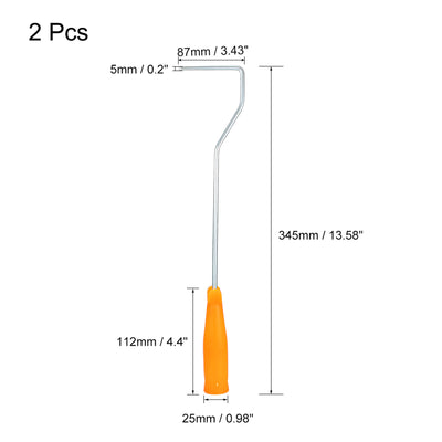 Harfington Paint Roller Frame 4 Inch Plastic Handle 345mm Long for Wall Painting 2pcs