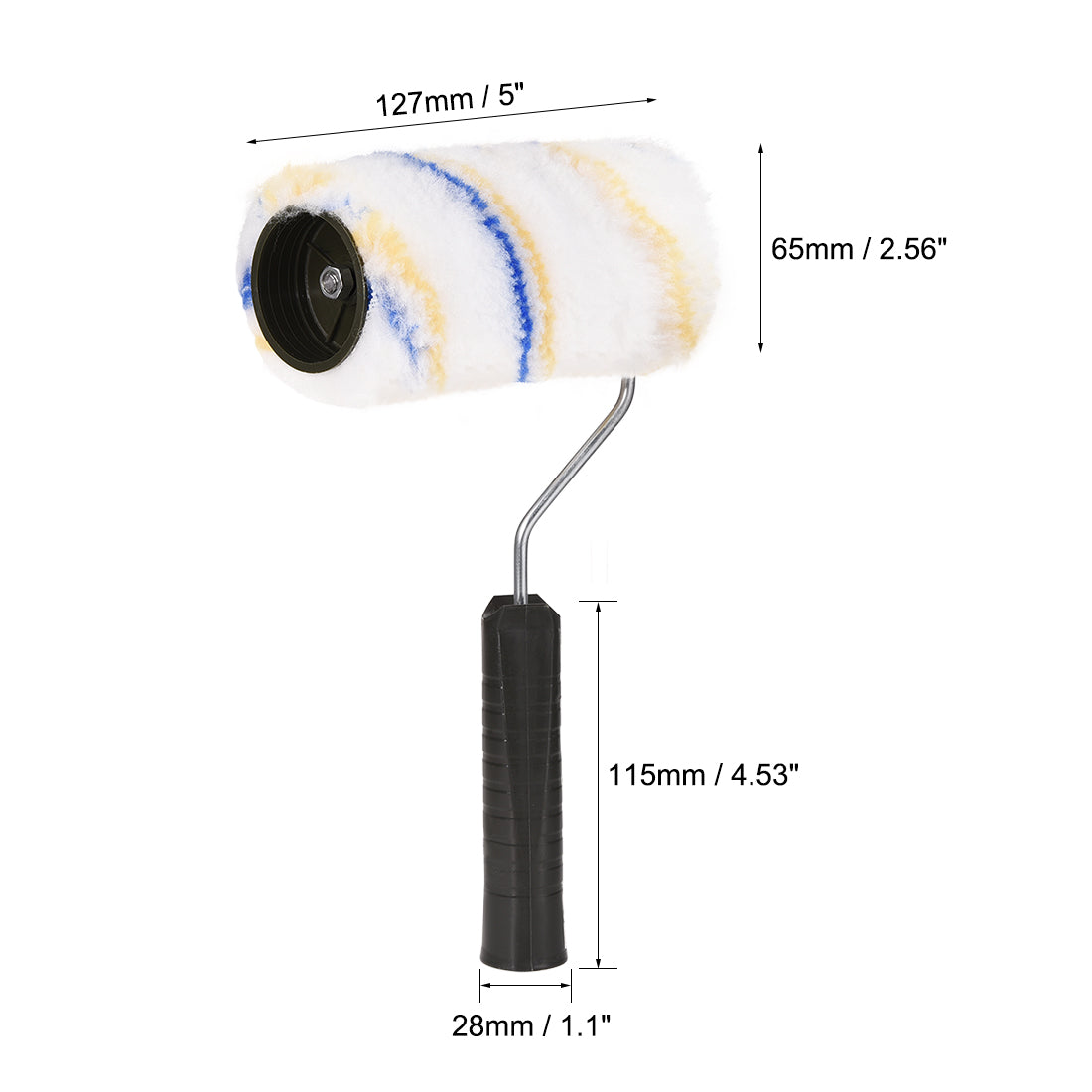 Harfington Paint Roller Brush 5 Inch 127mm for Household Wall Painting Plastic Handle