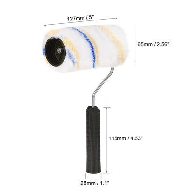 Harfington Paint Roller Brush 5 Inch 127mm for Household Wall Painting Plastic Handle