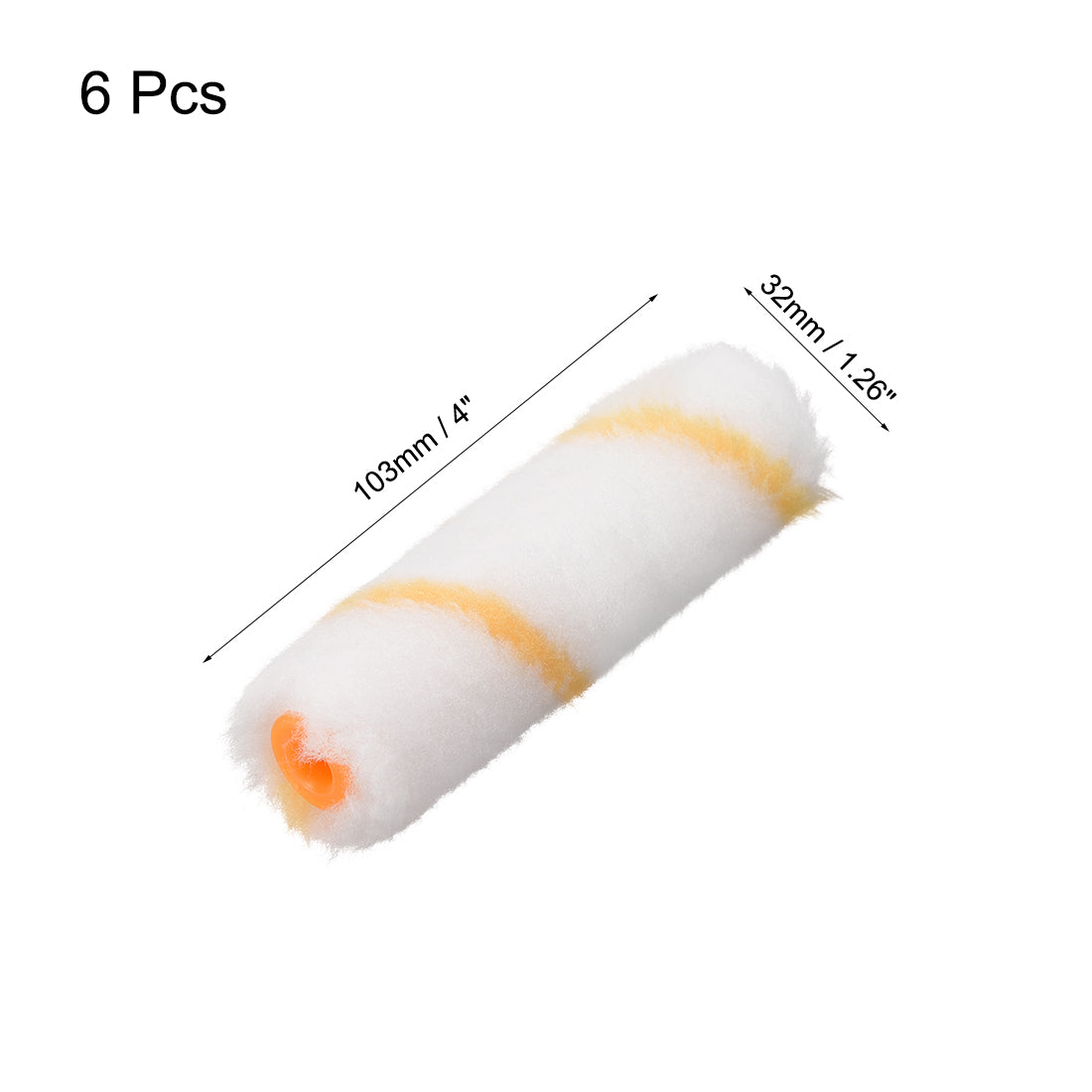 Harfington Paint Roller Cover 4 Inch Fiber Brush for Wall Painting Treatment 6pcs