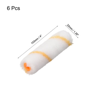 Harfington Paint Roller Cover 4 Inch Fiber Brush for Wall Painting Treatment 6pcs