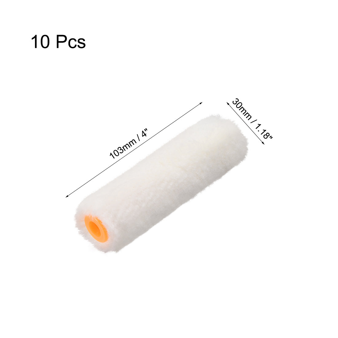 Harfington Paint Roller Cover 4 Inch Cotton Brush for Wall Painting Treatment White 10pcs