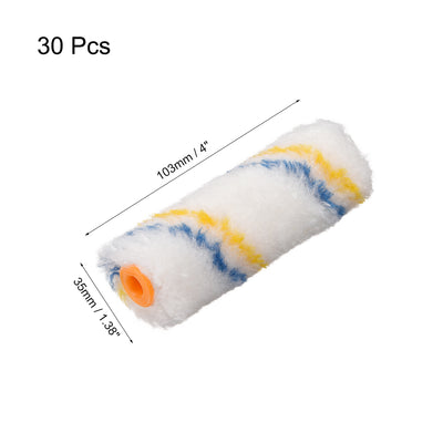 Harfington Paint Roller Cover 4 Inch Cotton Brush for Wall Painting Treatment 30pcs