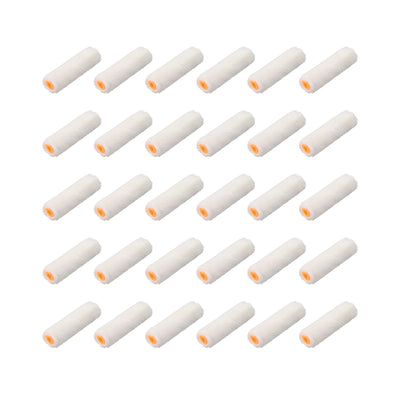Harfington Paint Roller Cover 4 Inch Cotton Brush for Wall Painting Treatment White 30pcs