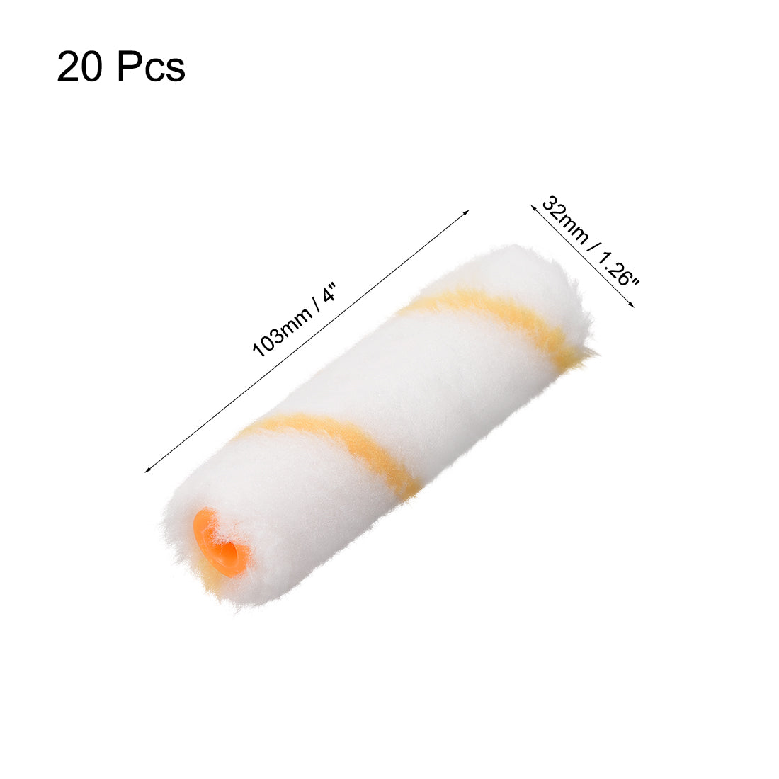 Harfington Paint Roller Cover 4 Inch Fiber Brush for Wall Painting Treatment 20pcs