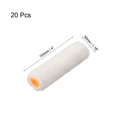 Harfington Paint Roller Cover 4 Inch Cotton Brush for Wall Painting Treatment White 20pcs