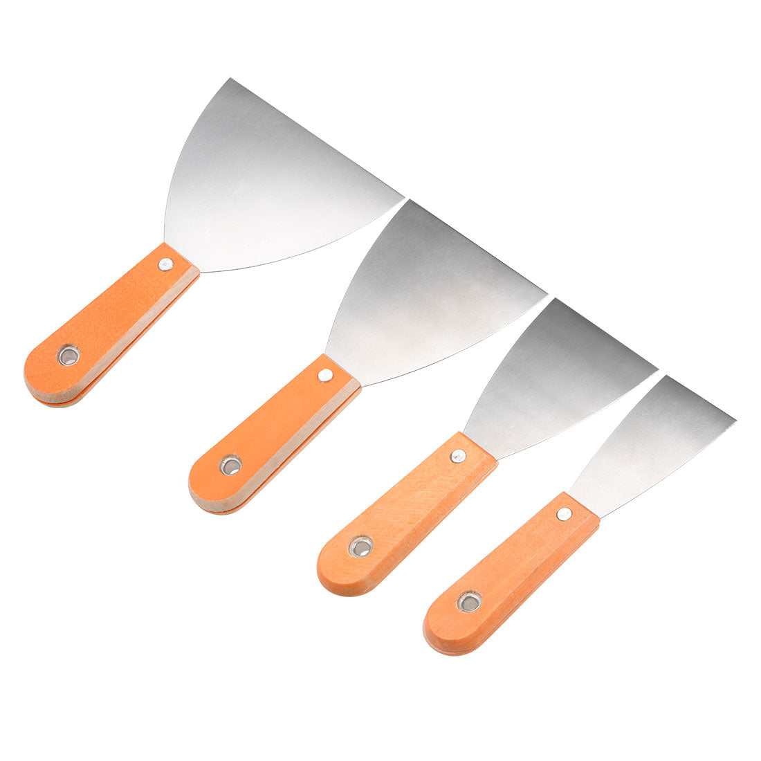 Harfington Putty Knives 2 3 4 5 Inch Paint Scraper Carbon Steel Blade with Wooden Handle for Wall Floor Tile 4in1 Set