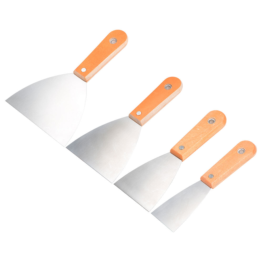 Harfington Putty Knives 2 3 4 5 Inch Paint Scraper Carbon Steel Blade with Wooden Handle for Wall Floor Tile 4in1 Set