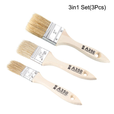 Harfington 1 1,5 2 Zoll Chip-Pinsel mit synthetischen Borsten und Holzgriff für die Wandbehandlung, 3-in-1-Set