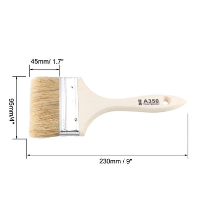Harfington 4 Inch Chip Paint Brush Synthetic Bristle with Wood Handle for Wall Treatment 2pcs