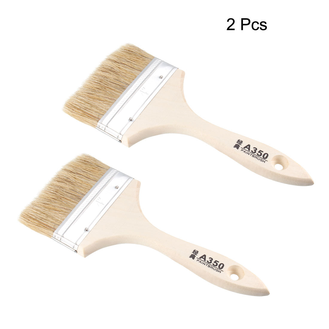 Harfington 4 Inch Chip Paint Brush Synthetic Bristle with Wood Handle for Wall Treatment 2pcs