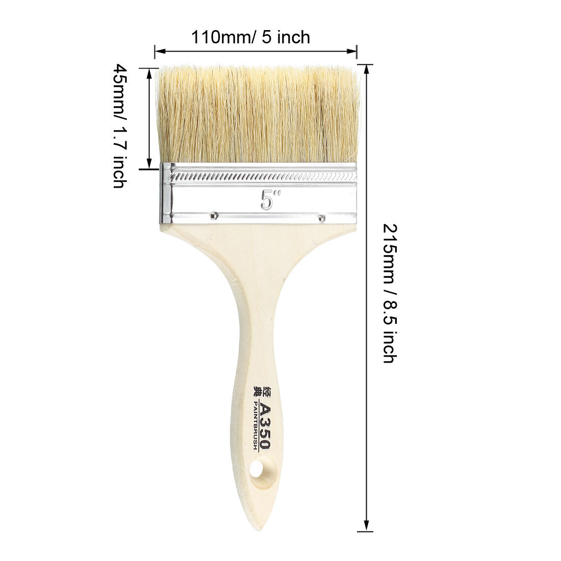 Harfington 5 Inch Chip Paint Brush Synthetic Bristle with Wood Handle for Wall Treatment