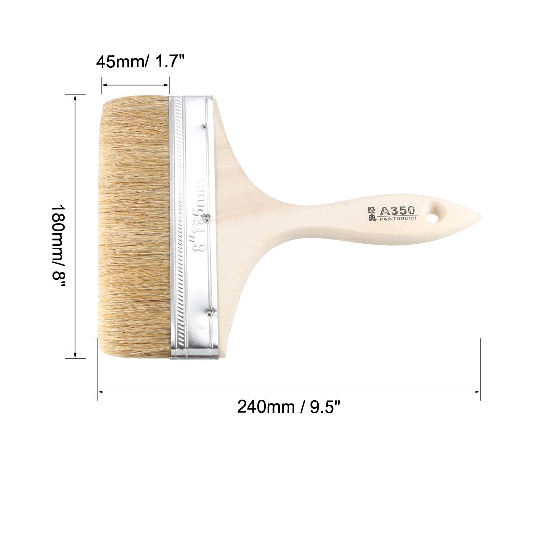Harfington 8 Inch Chip Paint Brush Synthetic Bristle with Wood Handle for Wall Treatment
