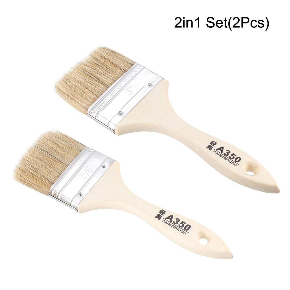 Harfington 2.5 3 Inch Chip Paint Brushes Synthetic Bristle with Wood Handle for Wall Treatment 2in1 Set