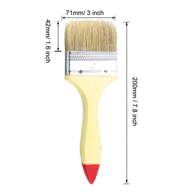 Harfington 3 Inch Chip Paint Brush Synthetic Bristle with Wood Handle for Wall Treatment 2pcs