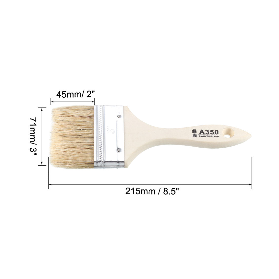 Harfington 3 Inch Chip Paint Brush Synthetic Bristle with Wooden Handle for Wall Treatment 2pcs