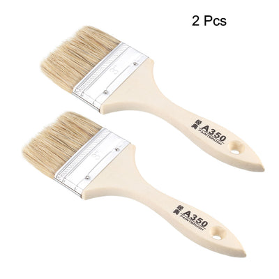 Harfington 3 Inch Chip Paint Brush Synthetic Bristle with Wooden Handle for Wall Treatment 2pcs