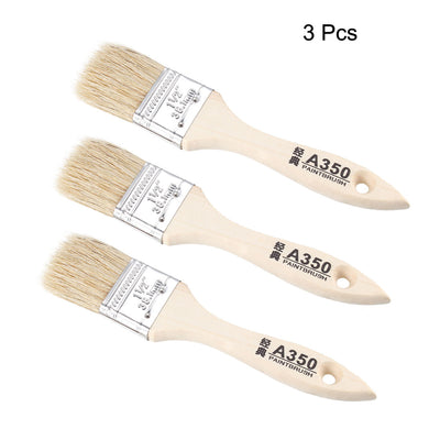 Harfington 1.5 Inch Chip Paint Brush Synthetic Bristle with Wooden Handle for Wall Treatment 3pcs