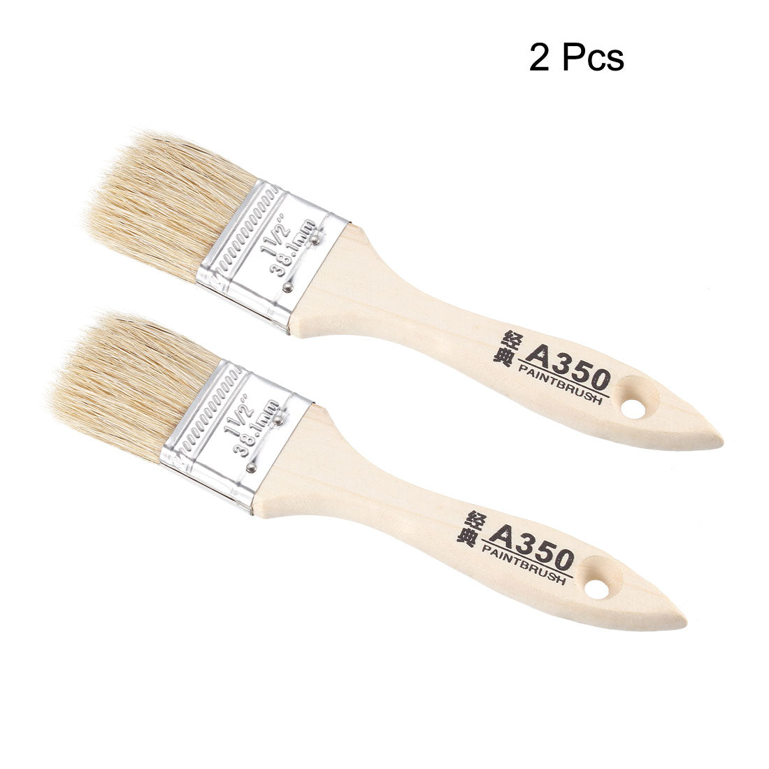 Harfington 1.5 Inch Chip Paint Brush Synthetic Bristle with Wooden Handle for Wall Treatment 2pcs