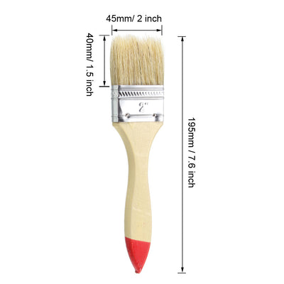 Harfington 2 Inch Chip Paint Brush Synthetic Bristle with Wood Handle for Wall Treatment 3pcs