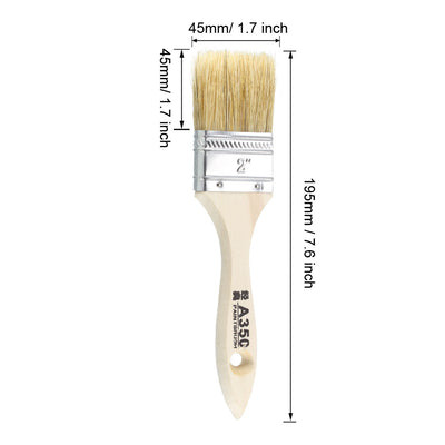 Harfington 2 Inch Chip Paint Brush Synthetic Bristle with Wooden Handle for Wall Treatment 3pcs