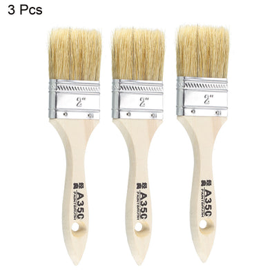 Harfington 2 Inch Chip Paint Brush Synthetic Bristle with Wooden Handle for Wall Treatment 3pcs