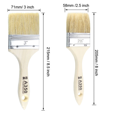 Harfington 1.5 2 2.5 3 Inch Chip Paint Brushes Synthetic Bristle with Wood Handle for Wall Treatment 4in1 Set