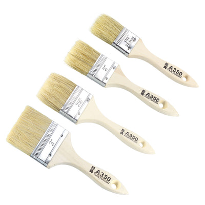 Harfington 1.5 2 2.5 3 Inch Chip Paint Brushes Synthetic Bristle with Wood Handle for Wall Treatment 4in1 Set