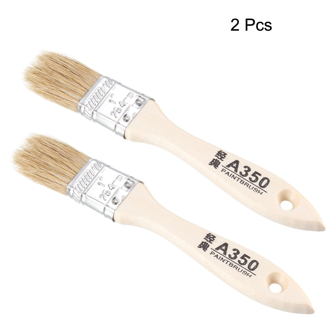 Harfington 1 Inch Chip Paint Brush Synthetic Bristle with Wooden Handle for Wall Treatment 2pcs