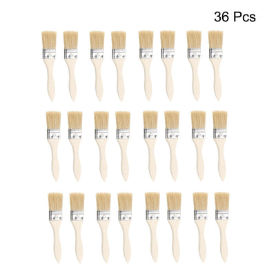 Harfington 1.5 Inch Chip Paint Brush Synthetic Bristle with Wooden Handle for Wall Treatment 36pcs