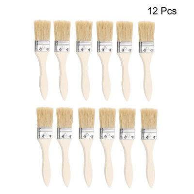 Harfington 1.5 Inch Chip Paint Brush Synthetic Bristle with Wood Handle for Wall Treatment 12pcs