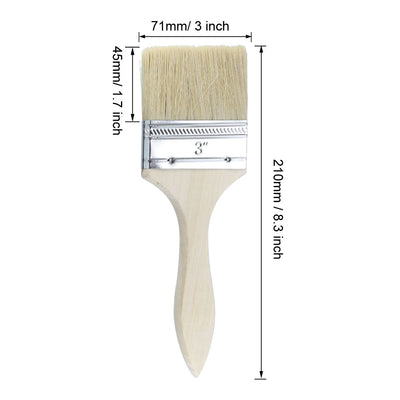 Harfington 3 Inch Chip Paint Brush Synthetic Bristle with Wood Handle for Wall Treatment 24pcs