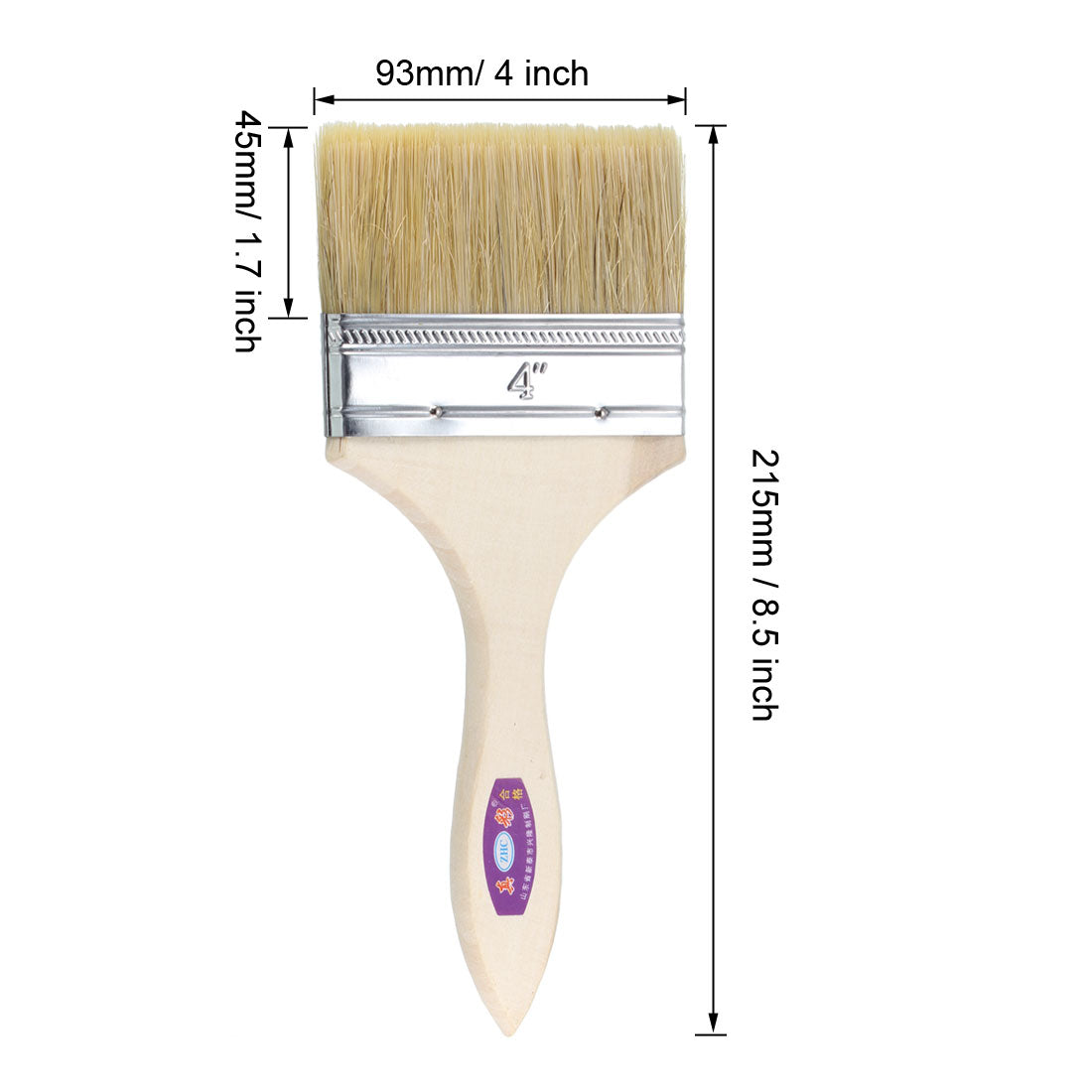 Harfington 4 Inch Chip Paint Brush Synthetic Bristle with Wooden Handle for Wall Treatment 12pcs