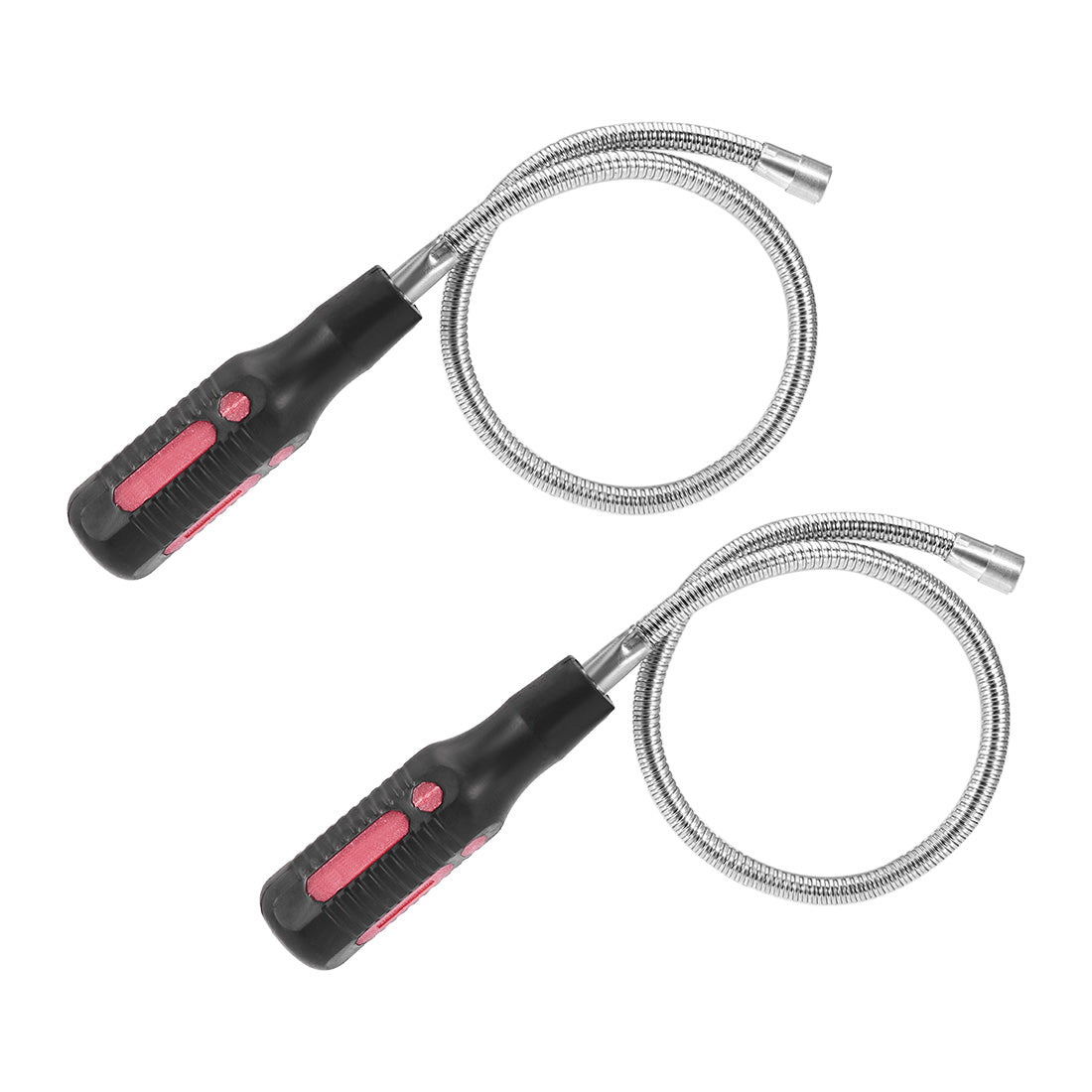 Harfington Magnetic Grabber Pickup Tool Bendable Retriever Stick 14mm Magnetic Bar 560mm Length Black 2Pcs