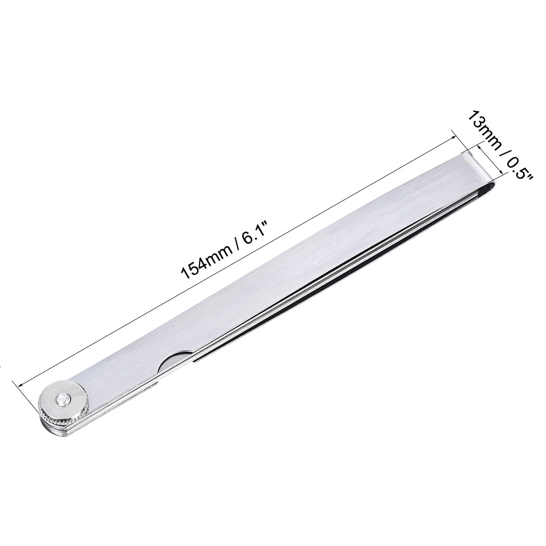 Harfington Thickness Feeler Gauge 0.05-1.00mm 14 Leaves Stainless Steel Measuring Tool for Gap Width