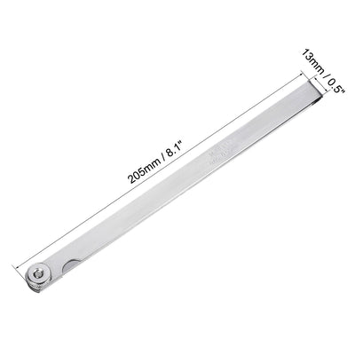 Harfington Thickness Feeler Gauge 0.05-0.50mm 14 Leaves Stainless Steel Measuring Tool for Gap Width