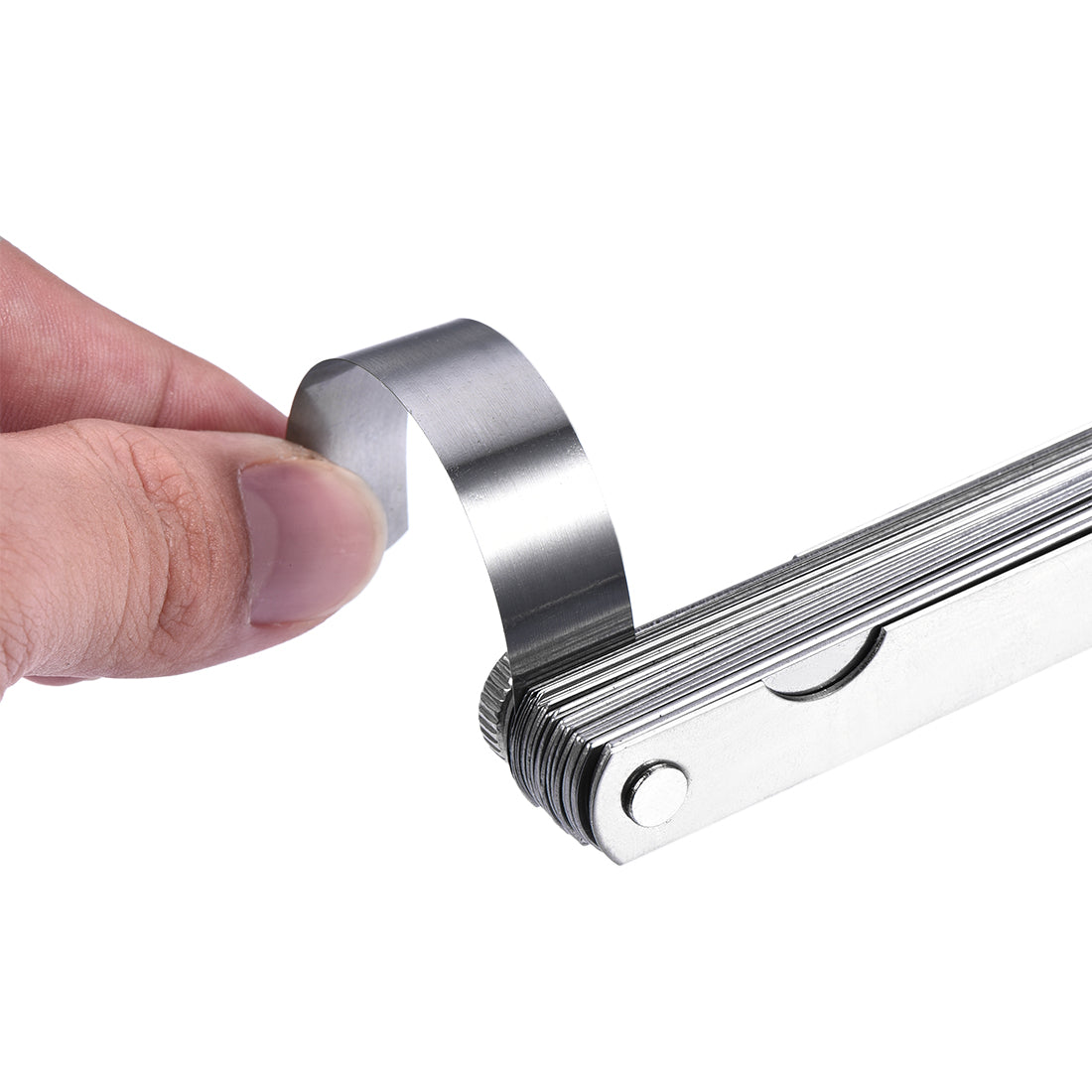 Harfington Thickness Feeler Gauge 0.02-1.00mm 0.0008-0.04 Inch 32 Leaves Stainless Steel Measuring Tool for Gap Width 2pcs