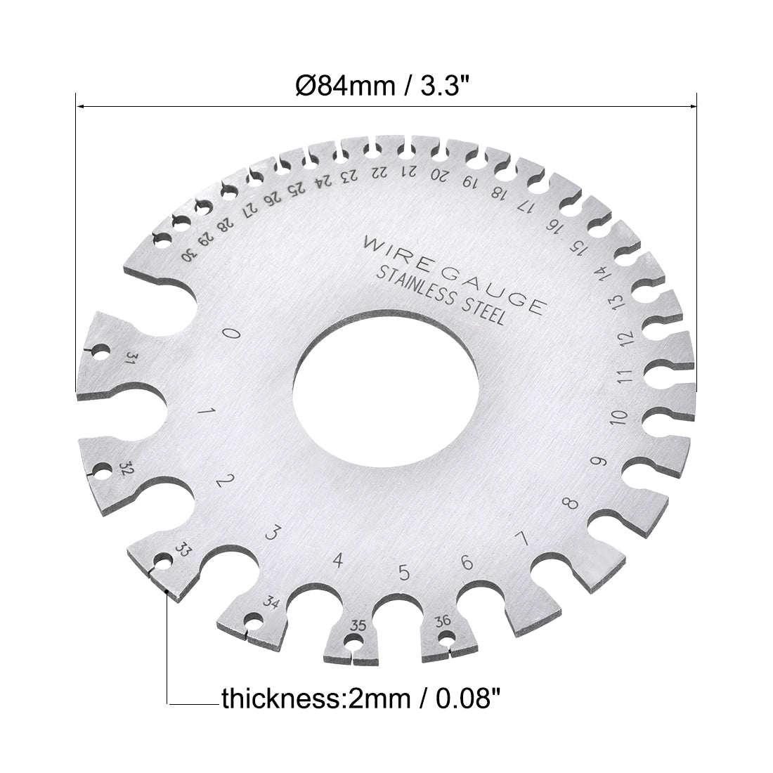 Harfington SWG Wire Gauge Standard 0.0070-0.3125 Inch Stainless Steel Thickness Welding Gage