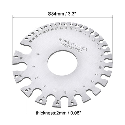 Harfington SWG Wire Gauge Standard 0.0070-0.3125 Inch Stainless Steel Thickness Welding Gage