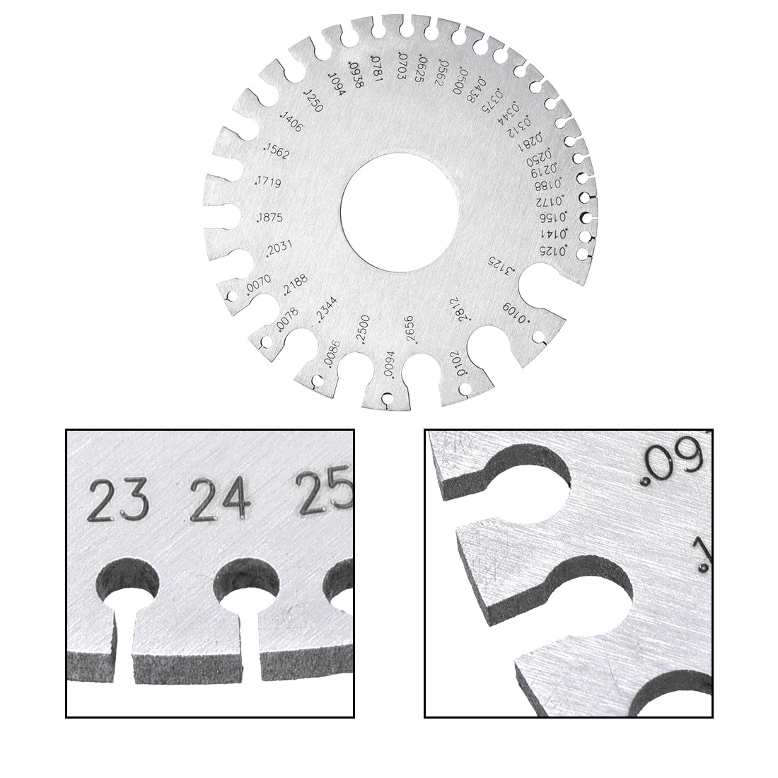 Harfington SWG Wire Gauge Standard 0.0070-0.3125 Inch Stainless Steel Thickness Welding Gage