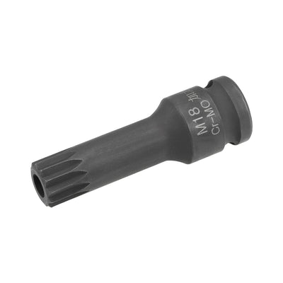 Harfington Drive x Impact Triple Square Spline Bit Socket, Tamper Proof Metric, Cr-Mo Steel