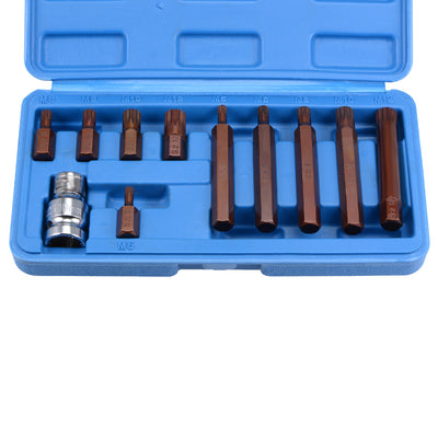 Harfington 1/2" Drive x M5 - M12 Triple Square Spline Bit Socket Set, S2 Steel Bits, CR-V Sockets