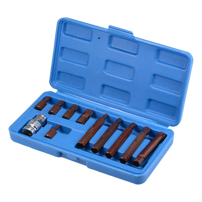 Harfington 1/2" Drive x M5 - M12 Triple Square Spline Bit Socket Set, S2 Steel Bits, CR-V Sockets