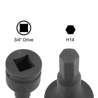 Harfington Drive x Impact Hex Bit Socket, Metric , Cr-Mo Steel